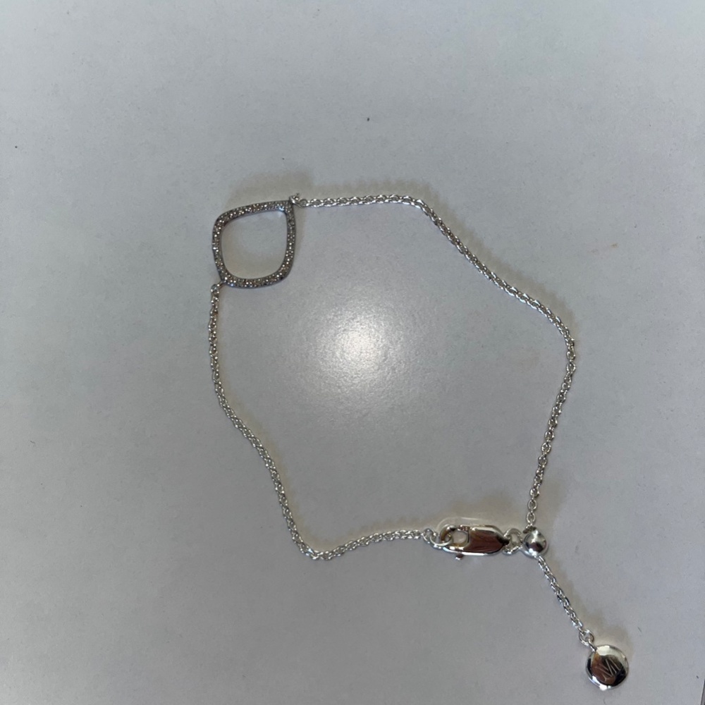 Monica Vinader Riva Diamond Kite Chain Bracelet, Sterling Silver & Diamond